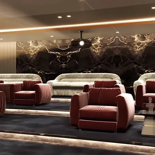 A preview theatre with plush recliners at Aparna Moonstone